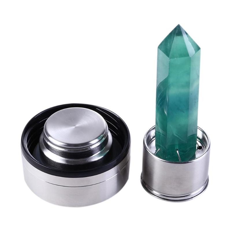 Botella de Cristal de 500 ML + Cuarzo Verde